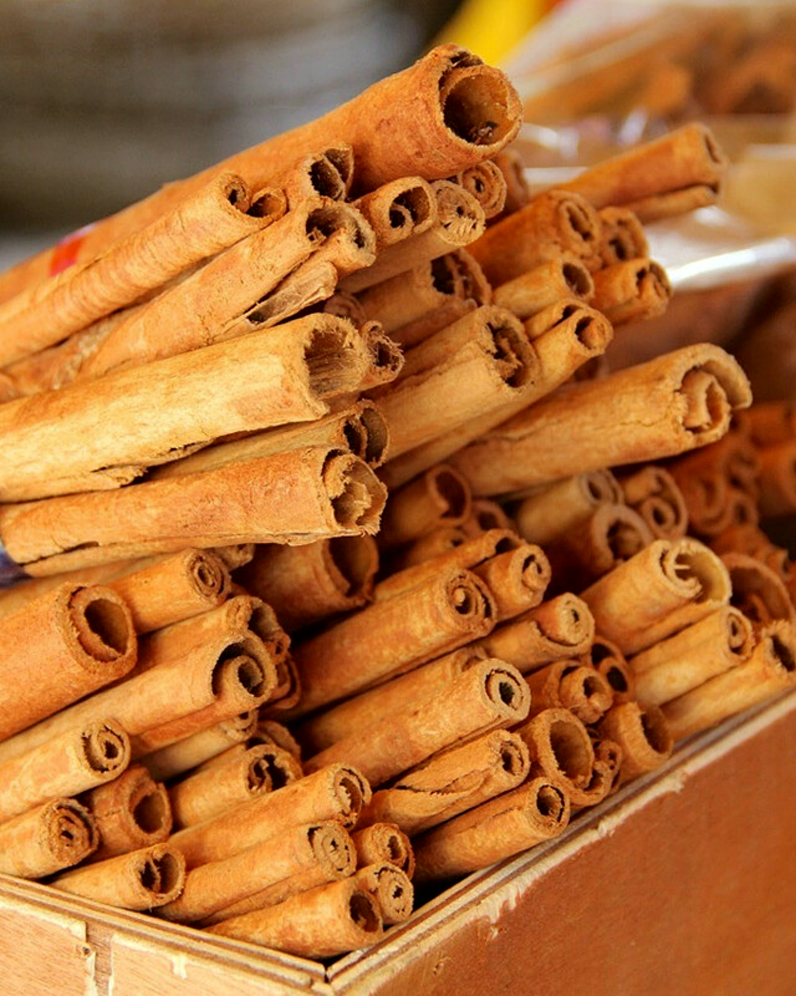 Cinnamon sticks arranged for premium product presentation